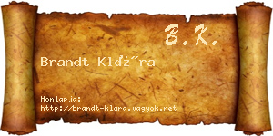 Brandt Klára névjegykártya