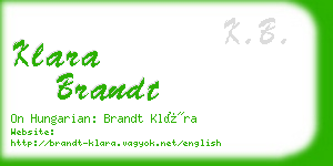 klara brandt business card